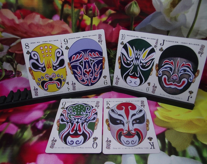 Playing Cards Peking Opera of China - "FACIAL MAKE-UP" - vintage from ca 1990 - made in China - Rare find - 52 cards 2 jokers