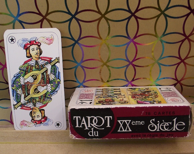 Rare tarot deck - "Tarot DU XXEME SIÈCLE" - "le jeu mikado" - vintage from ca 1970 - 78 cards - complete deck - in original box