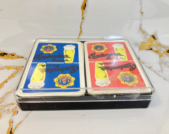 As good as new playing cards - brand CASINO - advertising deck for "BUDWEISER" - vintage from around 1980 - complete with joker - from the Czech Republic