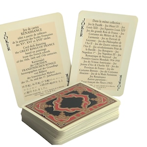 Jeu Renaissance Francois 1e, edición Duserre, 52 cartas, 2 comodines, 2 cartas de información, baraja de coleccionista vintage
