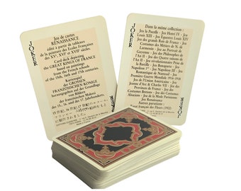 Jeu Renaissance Francois 1st, Duserre edition, 52 cards, 2 jokers, 2 information cards, vintage collectors deck