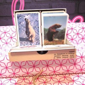 Piatnik Autriche, cartes à jouer "Wildlife", 2 jeux de cartes dans une boîte, matériau 100 % recyclé utilisé, image anglo-américaine, complet