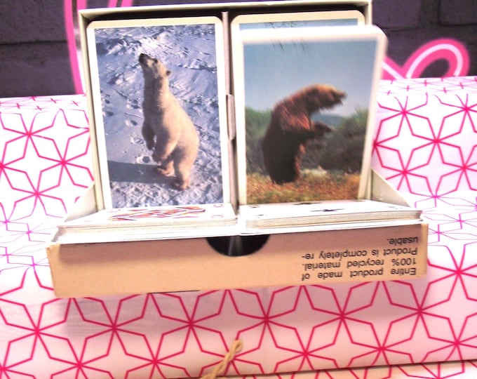 Piatnik Austria, "Wildlife" playing cards, 2 decks in box, 100% recycled material used, Anglo American image, complete