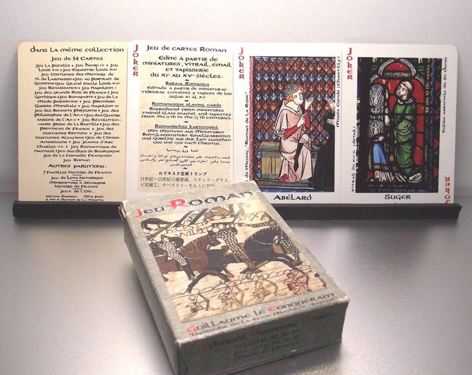 Playing cards edition DUSSERRE - “JEU ROMAN” vintage from ca 1980 - made in France - 3 jokers - non standard deck - reproduction