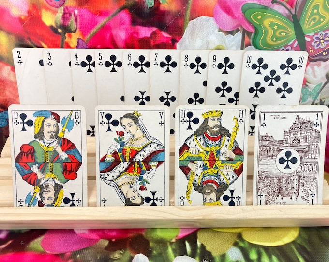 Beautiful standard Dutch image playing cards - made by L. Biermans Turnhout - vintage from around 1930 - complete deck with 1 joker and box
