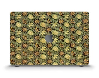 Embroidery MacBook case Aesthetic vintage art MacBook Air 13 15 inch M5 M4 Pro 13 14 16 Tulip lily flowers William Morris floral carpet case