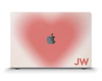 Initials MacBook case Cute aesthetic custom MacBook Air 13 15 inch M2 M3 M4 Pro 13 14 16 Personalized monogram Y2K heart Girly gradient case