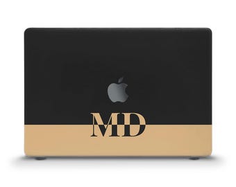 Initials MacBook case Custom monogram Aesthetic MacBook Air 13 15 inch M2 M3 Pro 13 14 16 Personalized simple neutral design for men case