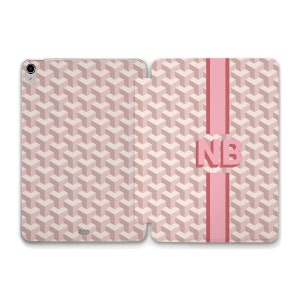 Initialen iPad case aangepast monogram esthetiek iPad 10e 9e 10,2 iPad Air 5e 4e 10.9 Pro 12,9 11 mini 6 gepersonaliseerde geometrische trendy hoes