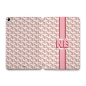 Initials iPad case Custom monogram Aesthetic iPad 10th 9th 10.2 iPad Air 5th 4th 10.9 Pro 12.9 11 Mini 6 Personalized geometric trendy case