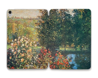 Monet iPad case Vintage Art Aesthetic Floral Nature Flowers Painting iPad 10.2 Air 5 10.9 iPad Pro 12.9 Pro 11 Mini 6 iPad 9.7 10.5 inch