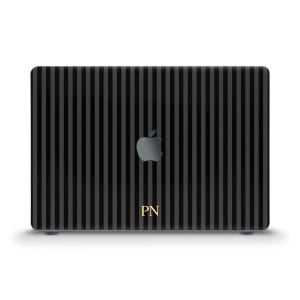 Aesthetic MacBook case Personalized initials Black MacBook Air 13 15 inch Neo Pro 13 14 16 Custom monogram Simple trendy design for men case