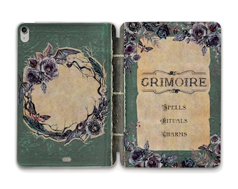 Book iPad case Vintage Aesthetic Goth Grimoire Occult iPad 10.2 Air 5 4 10.9 Pro 12.9 11 Mini 6 iPad 9.7 10.5 inch Witch Book of Spells case