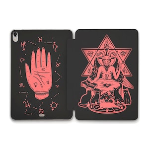 Occult iPad case for Witch Goth Satan iPad 10.2 9th Air 5 4 10.9 Pro 12.9 11 Mini 6 iPad 9.7 10.5 Goat Cats Animals Witchy Funny Design case