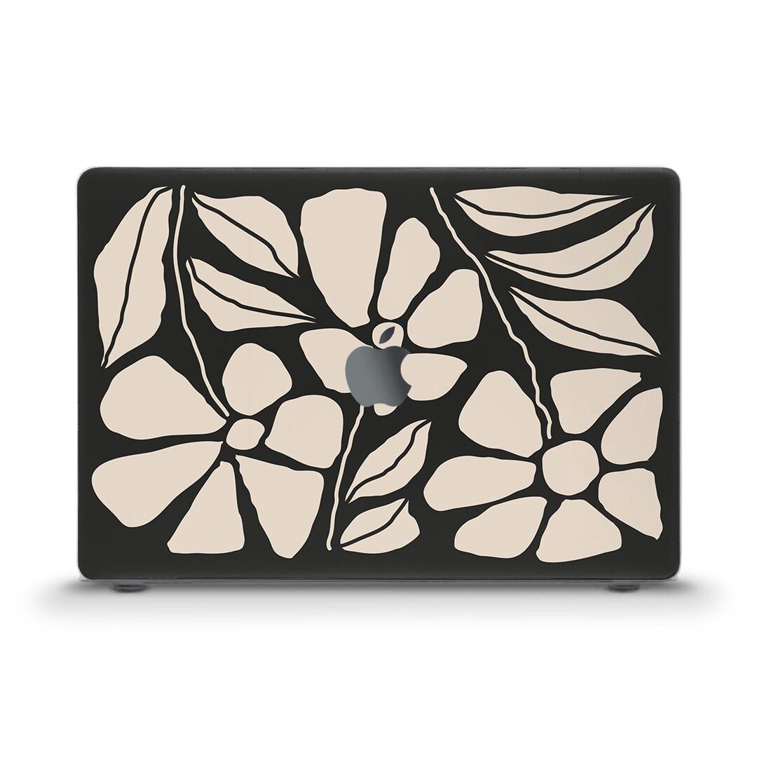 Floral MacBook Case Aesthetic Beige Flowers MacBook Air 13 Air 15 M2 M3 ...