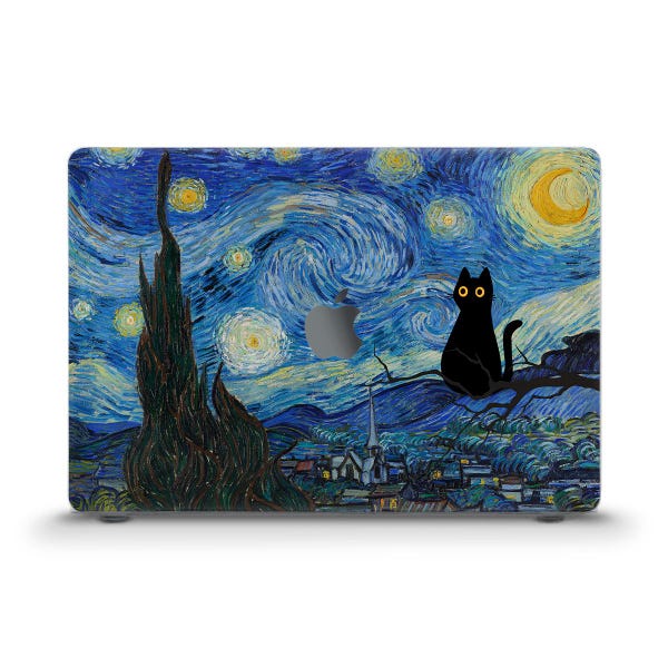 Van Gogh MacBook case Aesthetic art painting MacBook Air 13 Air 15 M2 M3 Pro 13 Pro 14 Pro 16 Cute black cat Vintage Starry night Artsy case