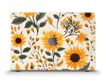 Sunflowers MacBook case Cute yellow flowers MacBook Air 13 Air 15 M2 Pro 13 MacBook Pro 14 Pro 16 Aesthetic plants Floral design Girly case