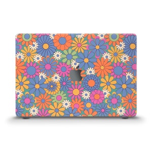 Flowers MacBook case Cute Floral Retro Hippie MacBook Air 13 Pro 13 14 16 M2 M1 Pro 15 12" Aesthetic Groovy Trendy Rainbow Pattern 70s case