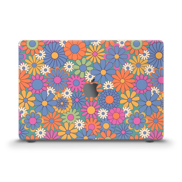 Flowers MacBook case Cute Floral Retro Hippie MacBook Air 13 Pro 13 14 16 M2 M1 Pro 15 12" Aesthetic Groovy Trendy Rainbow Pattern 70s case