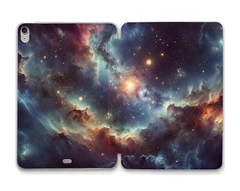 Space iPad case Blue galaxy Stars iPad 11th a16 10th gen iPad Air 11 13 Pro 12.9 Mini a17 Aesthetic space design with clouds Celestial case