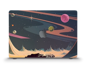 Space MacBook case Aesthetic Galaxy Planets Retro MacBook Air 13 Pro 13 Pro 14 16 M2 Pro 15 12 Trendy Dark Design for Men Boys Space case