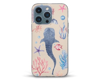 Ocean iPhone case Aesthetic whale shark iPhone 16 15 iPhone 14 iPhone 13 12 Galaxy s24 s23 Cute trendy design with animals Nature cover