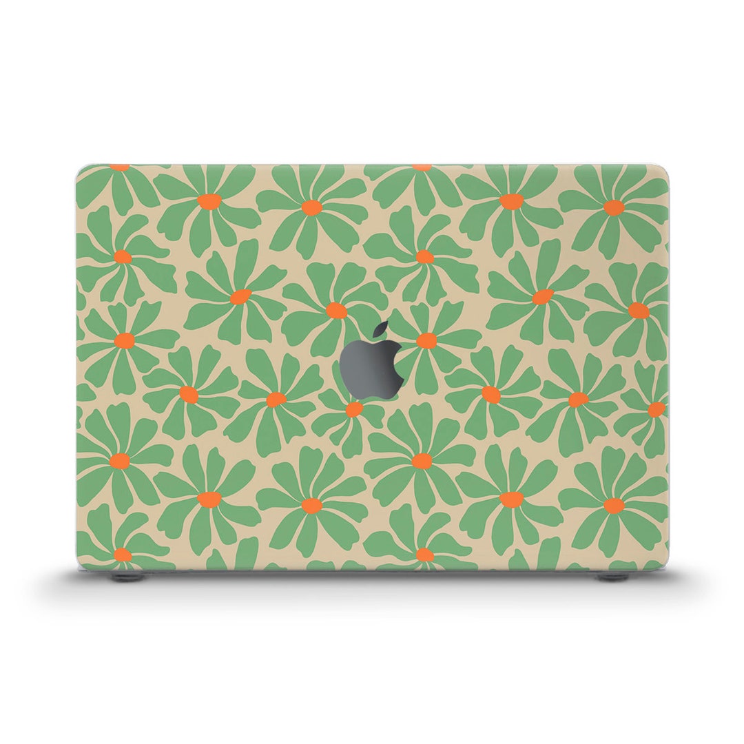 Floral MacBook Case Green Flowers Aesthetic MacBook Air 13 Air 15 M2 M3 ...