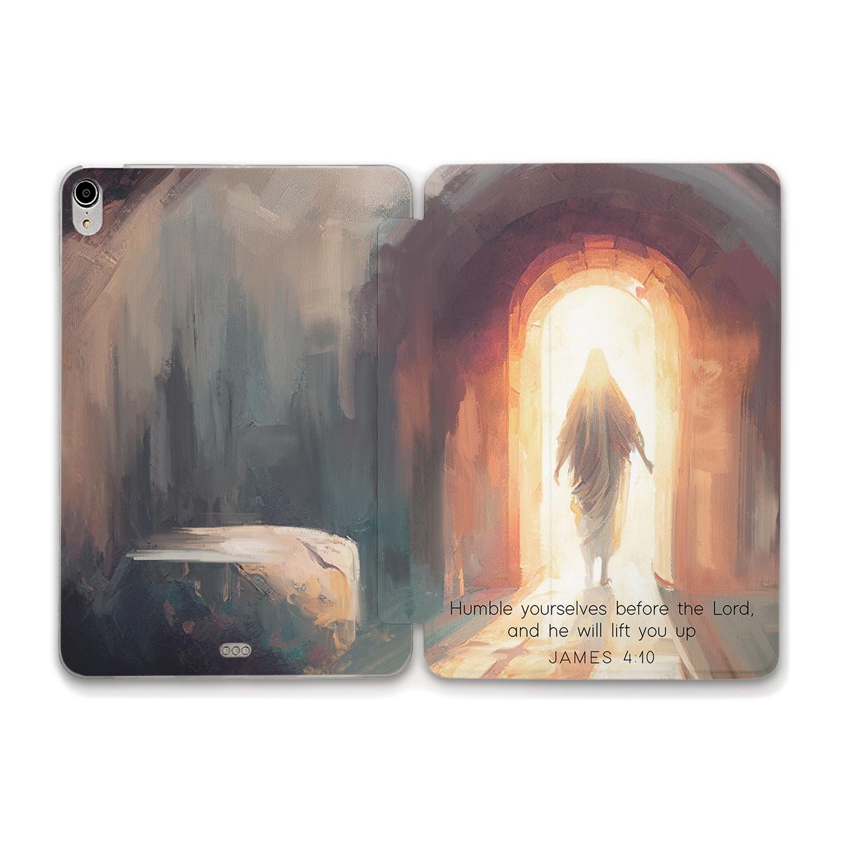Bible verse iPad case Christian quote Jesus iPad 10th 9th gen iPad Air 11 5th 10.9 Pro 12.9 Mini 6 Aesthetic religious art Painting cover