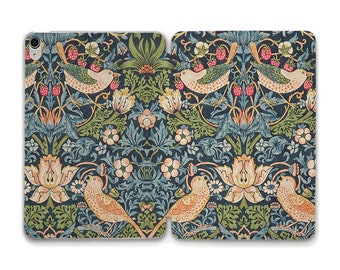 Étui pour iPad oiseaux esthétique motif vintage Art pour iPad 10 10,2 Air 5 10,9 Pro 12,9 11 Mini 6 9,7 10,5 Étui William Morris Retro Floral Nature