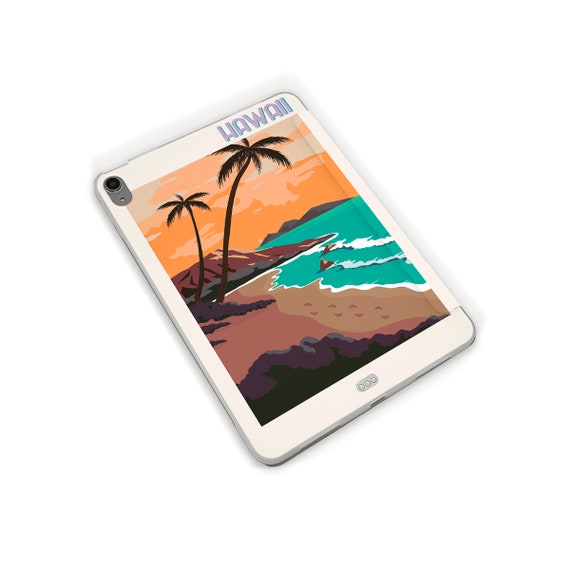 Hawaii iPad Case Retro Tropical Nature Ocean iPad 10th 9th 10.2