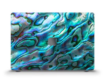 Ocean MacBook case Aesthetic abalone shell MacBook Air 13 inch Air 15 M2 M3 Pro 13 Pro 14 Pro 16 Blue seashell Trendy gradient Elegant case