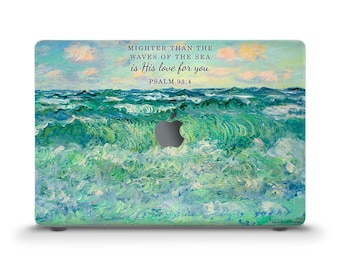 Monet MacBook case Oil painting Aesthetic MacBook Air 13 15 inch M2 M3 M4 Pro 13 14 16 Art Bible verse Christian quote Waves Nature Sea case