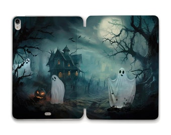 Horror iPad case Cute Halloween art iPad 10th 9th 10.2 iPad Air 5th 4th 10.9 Pro 12.9 11 Mini 6th Ghosts Gothic dark forest Trendy case