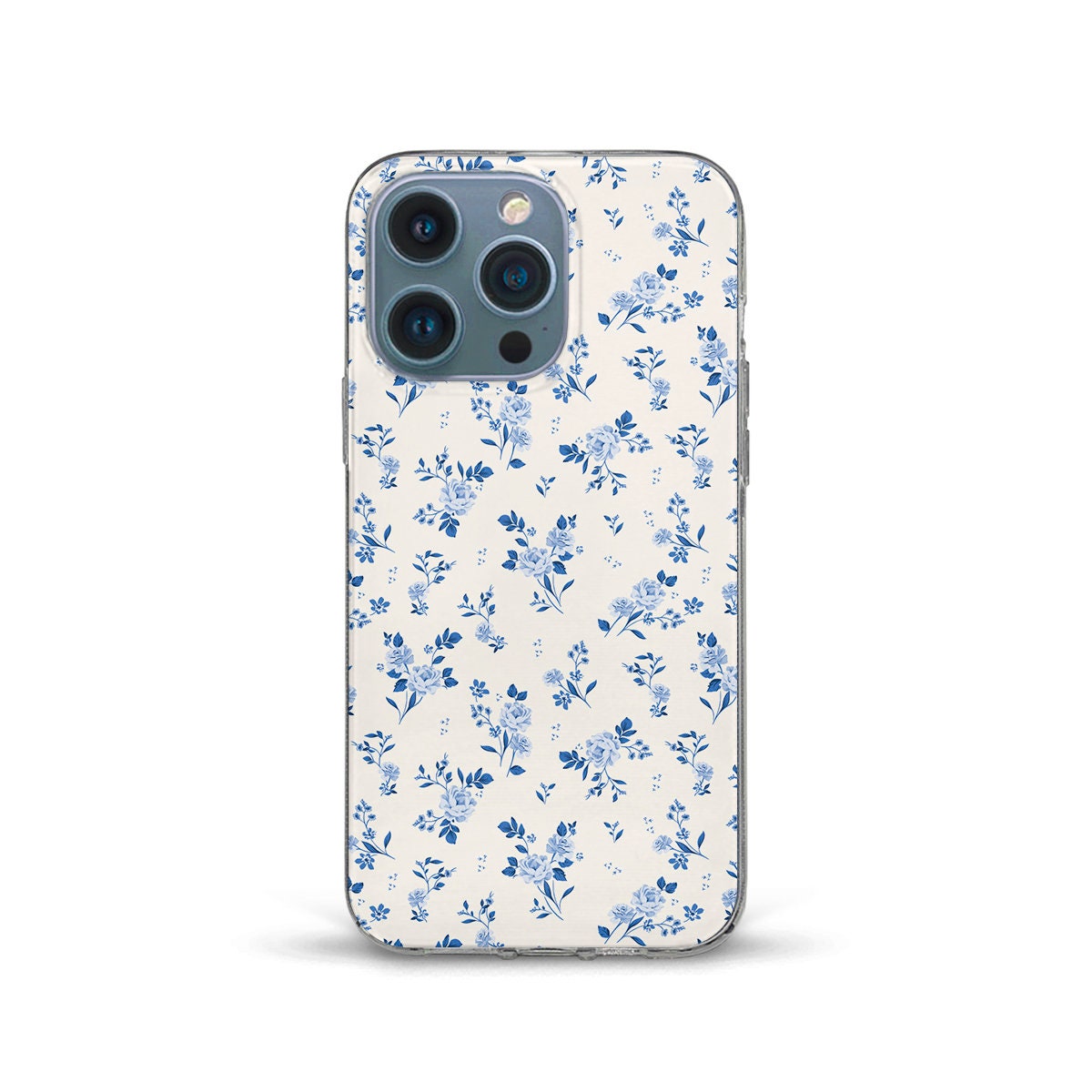 Coquette iPhone case Blue flowers Trendy iPhone 15 iPhone 14 iPhone 13 iPhone 12 Galaxy s23 s22 Cute aesthetic roses Floral girly cover