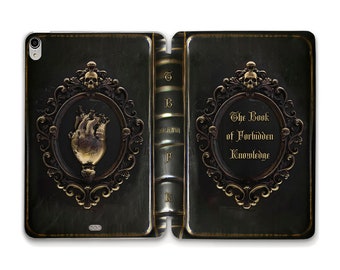 Étui occultant pour iPad coeur gothique livre 10th 10,2 9th Air 5 4 10,9 Pro 12,9 11 Mini 6 iPad 9,7 Goth vieux livre style sorcellerie