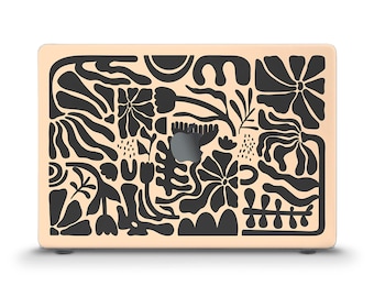 Floral MacBook case Abstract flower art MacBook Air 13 Air 15 M2 Pro 13 MacBook Pro 14 16 Aesthetic trendy plants Neutral beige Girly case