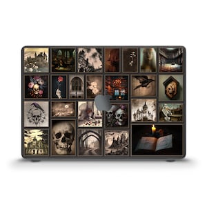 Goth MacBook case Aesthetic dark paintings MacBook Air 13 M2 Pro 13 MacBook Pro 14 16 M1 Pro 15&quot; Gothic art Horror Skulls Flowers Edgy case