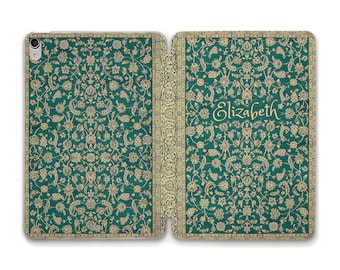 Book iPad case Custom name Aesthetic iPad 10th 9th 10.2 iPad Air 5th 10.9 Pro 12.9 11 Mini 6th Personalized vintage book Floral unique cover