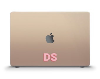Aesthetic MacBook case Custom initials monogram MacBook Air 13 M2 Pro 13 MacBook Pro 14 16 M1 Pro 15" Personalized neutral gradient case