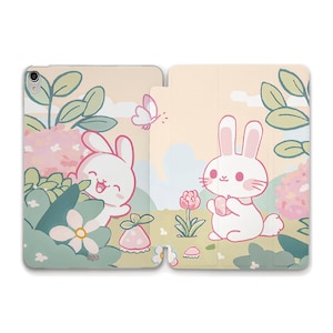 Śliczne etui na iPada Kawaii króliczek Natura iPad 10. 9. 10.2 Air 5. 4. 10.9 Pro 12.9 11 Mini 6 dla dziewczynek Koreański styl Zwierzęta z kreskówek Modne etui