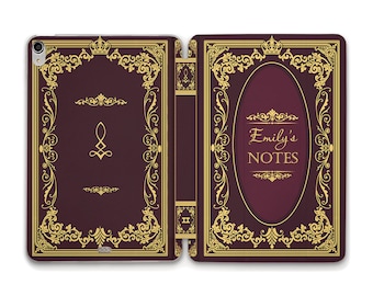 Name iPad case Aesthetic Custom Notebook iPad 10th 10.2 Air 5 10.9 iPad Pro 12.9 11 Mini 6 9.7 10.5 Vintage Book Personalized Design case
