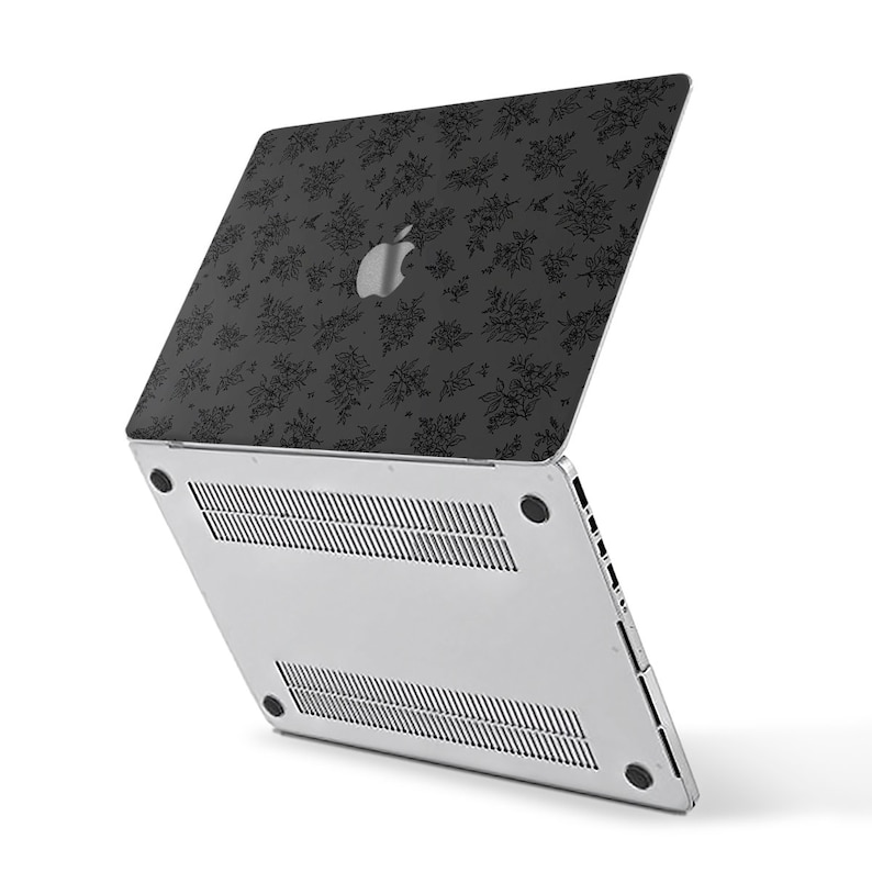 Flowers MacBook Case Aesthetic Dark Floral MacBook Air 13 Air 15 M2 M3 ...