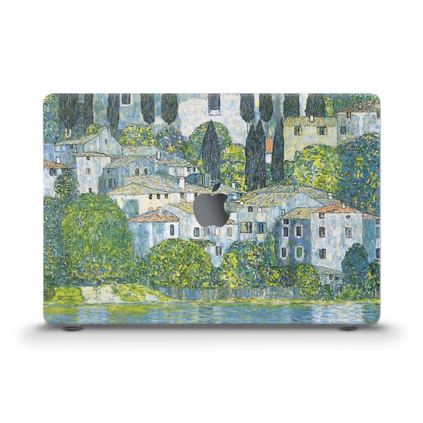 Art MacBook case Aesthetic Vintage Painting MacBook Air 13 Pro 13 Pro 14 16 M2 M1 Pro 15 12" Gustav Klimt Painted Nature Trees Town case