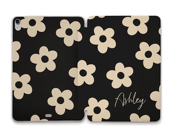 Nombre Funda de iPad para niñas Lindo personalizado iPad 10.2 9th Air 5 4 10.9 iPad Pro 12.9 11 Mini 6 iPad 9.7 10.5 Flores Funda estética