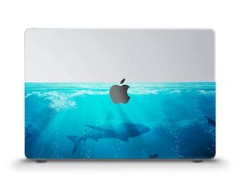 Ocean MacBook case Aesthetic Nature Sea Animal MacBook Air 13 Pro 13 Pro 14 16 M2 Pro 15 12 Transparent Trendy Design Blue Water Shark case