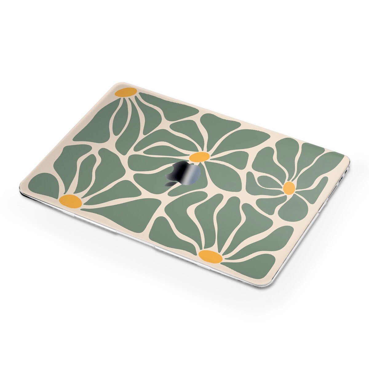 Floral MacBook Case Green Flowers Retro MacBook Air 13 Air 15 M2 M3 Pro ...
