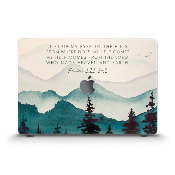 Quote MacBook case Nature Aesthetic Christian MacBook Air 13 Air 15 M2 Pro 13 MacBook Pro 14 Pro 16 Bible Verse Mountains landscape art case