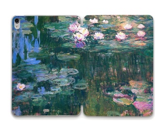 Monet iPad case Vintage Art Aesthetic Floral Painting Water Lilies iPad 10.2 iPad Air 5 10.9 iPad Pro 12.9 Pro 11 Mini 6 iPad 9.7 10.5 inch