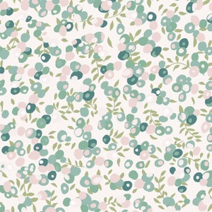 Papier peint FLEURI LIBERTY Au Printemps Vert et Rose