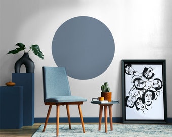 Circle Peel and Stick Wall Decal - Grey Blue